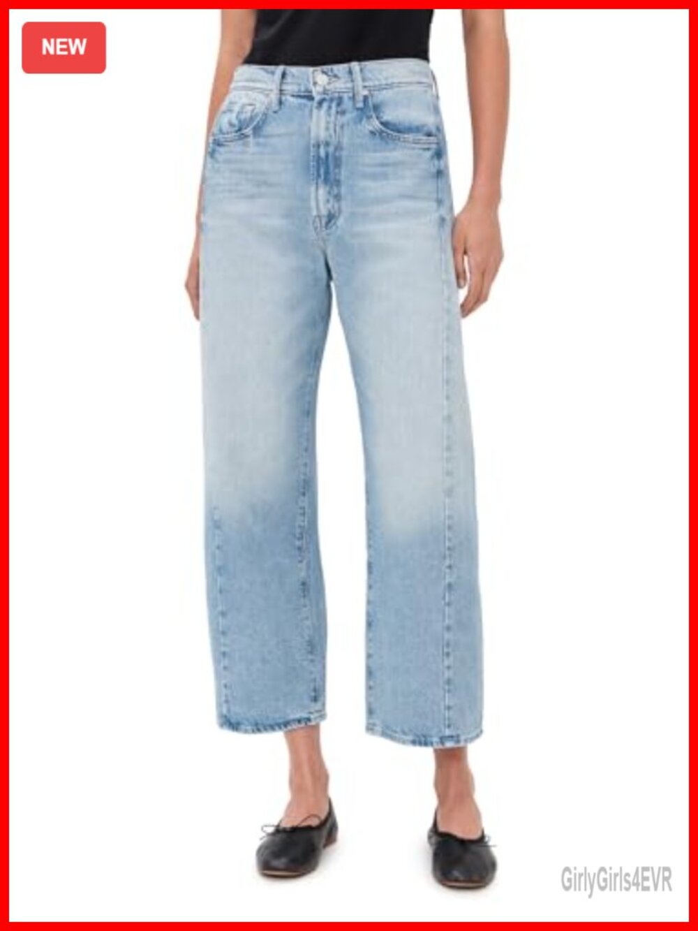 Womens High Rise Ankle Jeans Heavyweight Non-Stretch Denim 5-Pocket